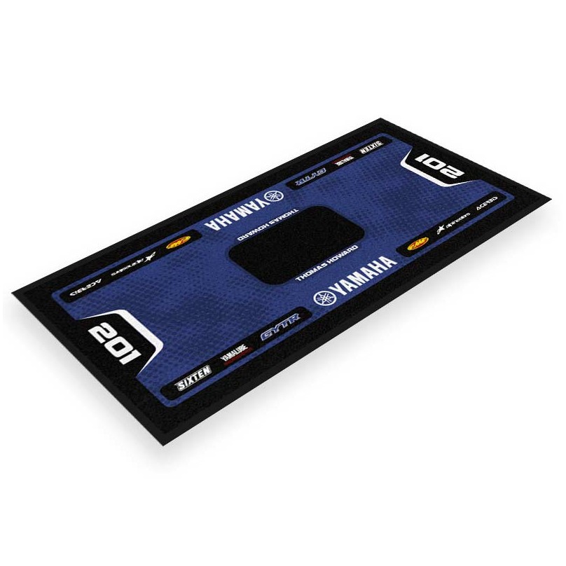 tappeto moto Yamaha blu nero