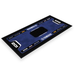 Alfombrilla para moto Yamaha azul y negra