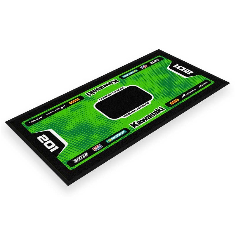 Alfombrilla de motocross Kawasaki verde